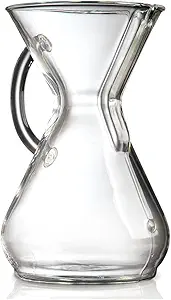 Chemex Pour Over Glass Coffeemaker Glass Handle Series 8 Cup