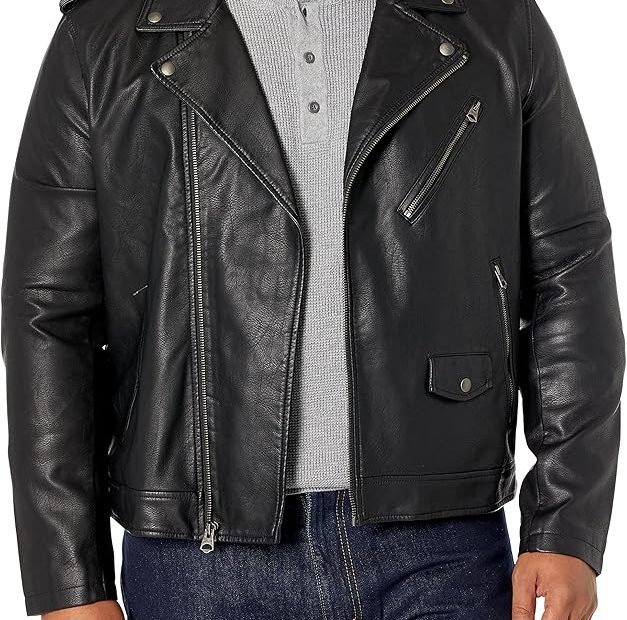 Levis Mens Faux Leather Motorcycle Jacket